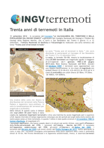 Trenta anni di terremoti in Italia