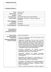 curriculum vitae - Concorsi - Università degli Studi di Roma "Tor