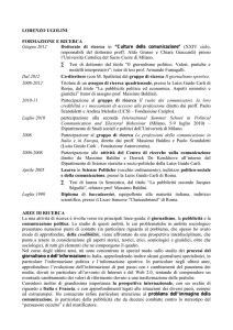 Cv Ugolini - Dipartimento di Comunicazione e Ricerca Sociale