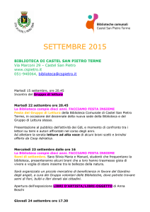 settembre 2015 - Comune di Castel San Pietro Terme
