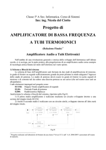 Progetto di un amplificatore audio a tubi elettronici