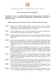 Decreto Direttoriale n. 222 del 20 luglio 2012