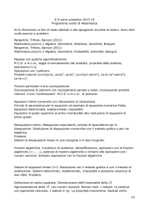 1/3 II O anno scolastico 2015-16 Programma svolto di Matematica Si