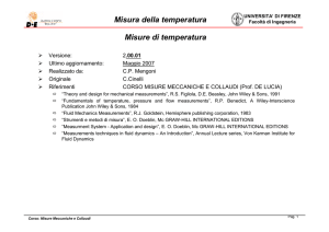 Misura della temperatura Misure di temperatura