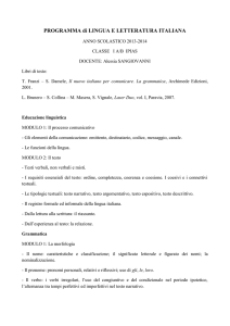 PROGRAMMA di LINGUA E LETTERATURA ITALIANA