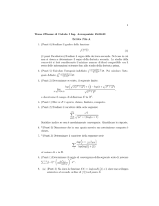 1 Tema d`Esame di Calcolo I Ing. Aerospaziale 15-06