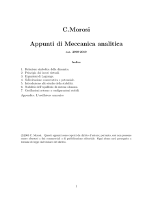 C.Morosi Appunti di Meccanica analitica