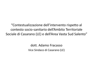 Contestualizzazione dell`intervento rispetto al contesto socio