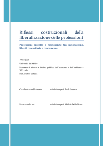 La liberalizzazione delle professioni intellettuali: tesi