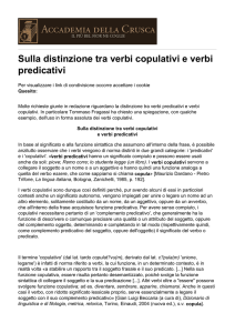 Sulla distinzione tra verbi copulativi e verbi predicativi