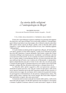 La storia delle religioni e l`antropologia in Hegel