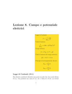 Lezione 8. Campo e potenziale elettrici