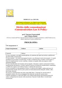 Programma del corso di Diritto delle Comunicazioni Archivo
