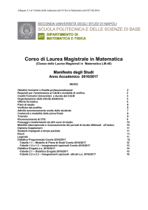 Corso di Laurea Magistrale in Matematica - cdcMatematica