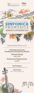 Programma di sala - Fondazione Pistoiese Promusica