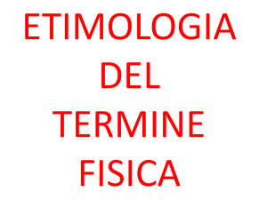 ETIMOLOGIA DEL TEMINE FISICA
