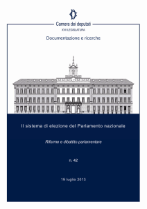 Documentazione e ricerche Il sistema di elezione del Parlamento