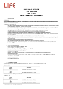 MANUALE UTENTE Cod. 45.05808 MULTIMETRO DIGITALE
