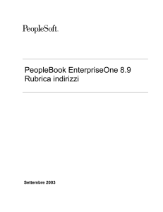 PeopleBook EnterpriseOne 8.9 Rubrica indirizzi