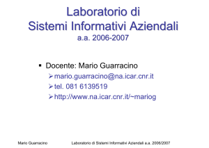 Laboratorio di Sistemi Informativi Aziendali - ICAR-CNR