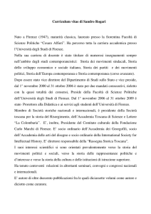 Curriculum vitae di Sandro Rogari Nato a Firenze (1947), maturità
