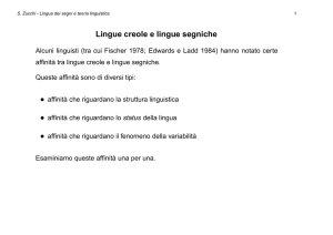 Lingue creole e lingue segniche - Dipartimento di Filosofia