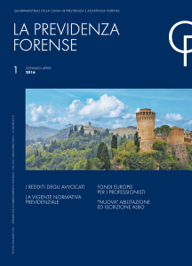 Aprile 2016 La Previdenza Forense n.1 ISSN 1827