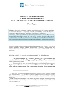 IMMIGRAZIONE CLANDESTINA - Diritto Penale Contemporaneo