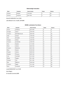 Biotecnologie innovative Venerdì 10/02/2017 ore