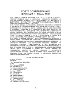 Sentenza n. 195/1993 - Servizio di Hosting di Roma Tre