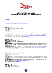 NEWSLETTER NUM. 333 OFFERTE DI LAVORO del 22/01/2014