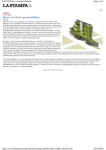 Sbarca in Italia il «green building» (La Stampa)