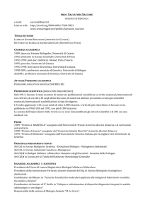 Saccone 2016 - Dipartimento di Scienze Biologiche, Geologiche e