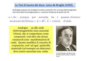 La Tesi di laurea del duca Loius de Broglie (1924) La Tesi di laurea