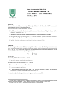 Anno Accademico 2009-2010 Corso di Laurea in Fisica e F.A.M.