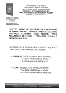 Statistica sanitaria e biometria - Università degli studi di Pavia