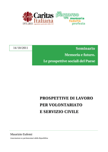 Prospettive di lavoro per volontariato e servizio civile