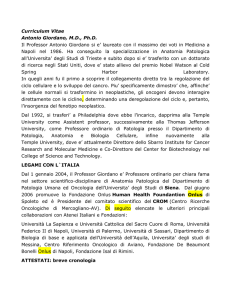 Curriculum Vitae Antonio Giordano, M.D., Ph.D. Il Professor Antonio