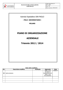 Piano di Organizzazione Aziendale 2012/2014