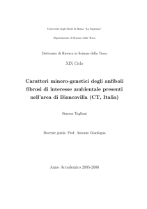 Caratteri minero-genetici degli anfiboli fibrosi di - Padis