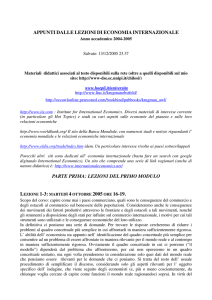 APPUNTI DALLE LEZIONI DI ECONOMIAINTERNAZIONALE