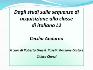Dagli studi sulle sequenze di acquisizione alla classe di italiano L2