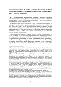 Il concorso dell`istituto di credito nei fatti di bancarotta, tra libertà d