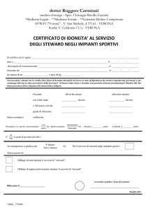 certificato di idoneita` al servizio degli steward negli impianti sportivi