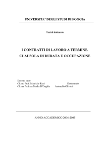 i contratti di lavoro a termine. clausola di durata e occupazione