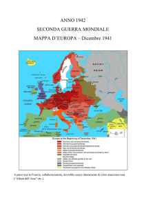ANNO 1942 SECONDA GUERRA MONDIALE MAPPA D`EUROPA