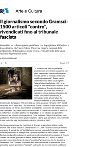 Il giornalismo secondo Gramsci: 1500 articoli "contro