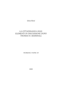 Unico Rossi, La cittadinanza oggi. Elementi di discussione dopo