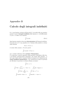 Calcolo degli integrali indefiniti