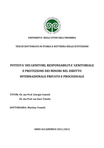 potesta` dei genitori, responsabilita` genitoriale e